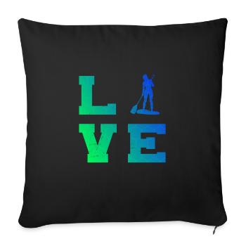 Sup Standup Paddle Stand up Paddling Board - Sofa pillowcase 17,3'' x 17,3'' (45 x 45 cm) - black - Front