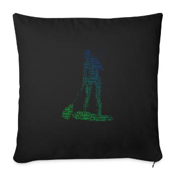 Femmes Sup Standup Paddle Hommes Standup Paddle - Housse de coussin décorative 45 x 45 cm - noir - Devant