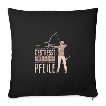 Archer Archery Archery Arrow - Sofa pillowcase 17,3'' x 17,3'' (45 x 45 cm) - black - Front