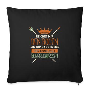 Bogen Bogenschütze Bogenschießen Bogensport - Sofakissenbezug 45 x 45 cm - Schwarz - Vorne