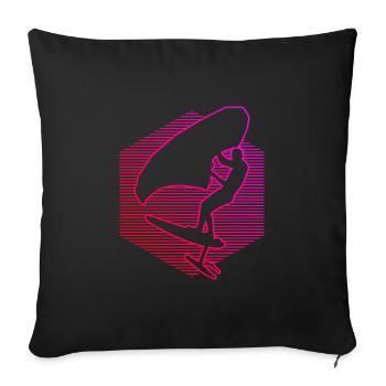 foilwing hommes femmes wingfoil wingsurf wingsurf - Housse de coussin décorative 45 x 45 cm - noir - Devant