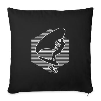 wingsurf men foilwing wingfoil women wingsurfing - Sofa pillowcase 17,3'' x 17,3'' (45 x 45 cm) - black - Front