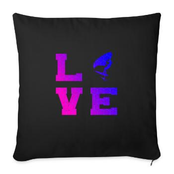 wingsurf foilwing hommes femmes hydroptère wingsurfe - Housse de coussin décorative 45 x 45 cm - noir - Devant