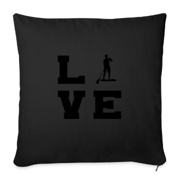 Men's Standup Paddleboard Standup Paddling - Sofa pillowcase 17,3'' x 17,3'' (45 x 45 cm) - black - Front