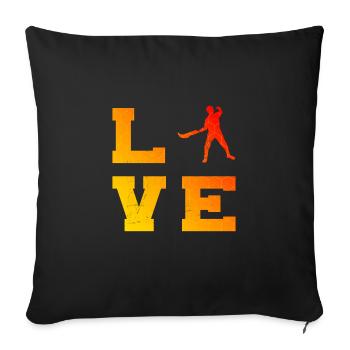 Pelote Homme Jai Alai Pelote Basque Femmes - Housse de coussin décorative 45 x 45 cm - noir - Devant