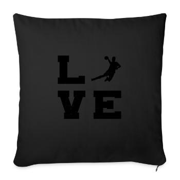 Joueuses de handball Joueuses de handball Joueuses de handball Jeux de handball - Housse de coussin décorative 45 x 45 cm - noir - Devant