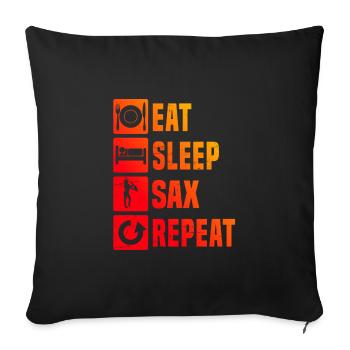 Femmes Hommes Saxophone Saxophone Saxophone Saxophoniste - Housse de coussin décorative 45 x 45 cm - noir - Devant