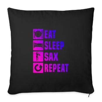 Damen Herren Saxophonist Saxophonistin Saxophon - Sofakissenbezug 45 x 45 cm - Schwarz - Vorne