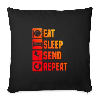 Ski Jumping Women Slopestyle Freestyle Ski - Sofa pillowcase 17,3'' x 17,3'' (45 x 45 cm) - black - Front