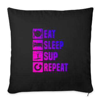 Standup Paddleboard Women Sup Men's Standup Paddle - Sofa pillowcase 17,3'' x 17,3'' (45 x 45 cm) - black - Front