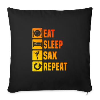 Saxophone Saxophoniste Femme Saxophone Homme - Housse de coussin décorative 45 x 45 cm - noir - Devant