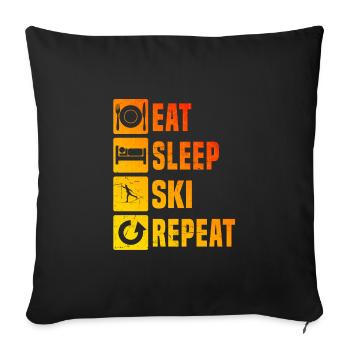Cross-country skiing Classic Women Cross-country skiing Skate Cross-country skiing - Sofa pillowcase 17,3'' x 17,3'' (45 x 45 cm) - black - Front