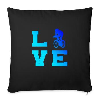 Cycliste sur route vélo de route dames vélo de route cycliste sur route - Housse de coussin décorative 45 x 45 cm - noir - Devant