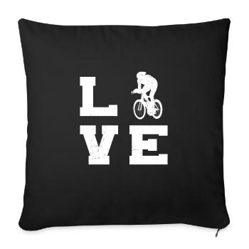 Vélo de route Cyclisme sur route Femme Homme - Housse de coussin décorative 45 x 45 cm - noir - Devant