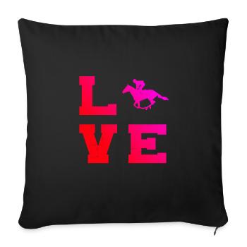 Dressage équestre Courses équestres - Housse de coussin décorative 45 x 45 cm - noir - Devant