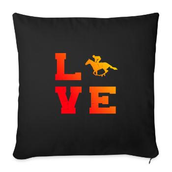 Women's Show Jumping Horse Riding Horse Riding - Sofa pillowcase 17,3'' x 17,3'' (45 x 45 cm) - black - Front