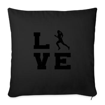 Running Cross Country Running Jogging Joggen - Housse de coussin décorative 45 x 45 cm - noir - Devant