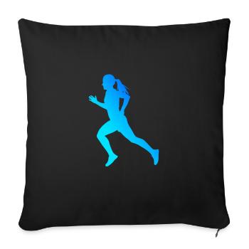 Course à pied Féminine Course à Pied Fitness Hommes - Housse de coussin décorative 45 x 45 cm - noir - Devant