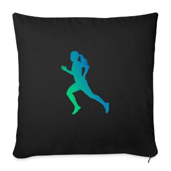 Cross Country Running Running Jogging Men - Sofa pillowcase 17,3'' x 17,3'' (45 x 45 cm) - black - Front
