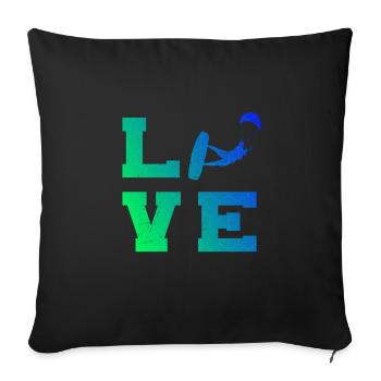 Kitesurf Femme Kitesurf Kitesurf Kitesurf Kitesurf - Housse de coussin décorative 45 x 45 cm - noir - Devant