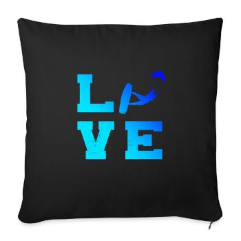 Kitesurfer Hommes Kitesurf Kitesurf Kitesurf - Housse de coussin décorative 45 x 45 cm - noir - Devant
