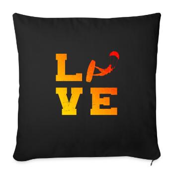 Kitesurfer Kitesurf Women Kiting Men Kite - Sofa pillowcase 17,3'' x 17,3'' (45 x 45 cm) - black - Front