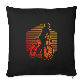 Roadbike Road Cycling Road Cyclist Road Bike - Sofa pillowcase 17,3'' x 17,3'' (45 x 45 cm) - black - Front