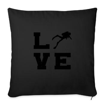 Plongeurs Plongée sous-marine Plongée libre - Housse de coussin décorative 45 x 45 cm - noir - Devant