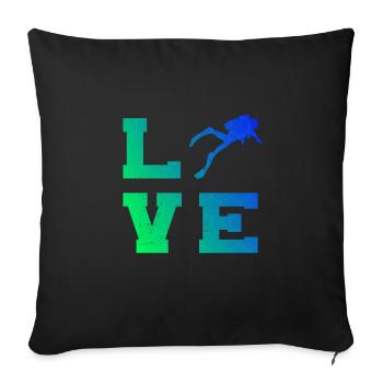 Scuba Divers Free Dive Divers Divers - Sofa pillowcase 17,3'' x 17,3'' (45 x 45 cm) - black - Front