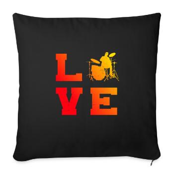 Batteur Percussions Hommes - Housse de coussin décorative 45 x 45 cm - noir - Devant