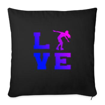 Roller Skating Roller Skating Roller Skate - Sofa pillowcase 17,3'' x 17,3'' (45 x 45 cm) - black - Front
