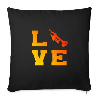 Trumpet Player Trumpeter Playing - Sofa pillowcase 17,3'' x 17,3'' (45 x 45 cm) - black - Front