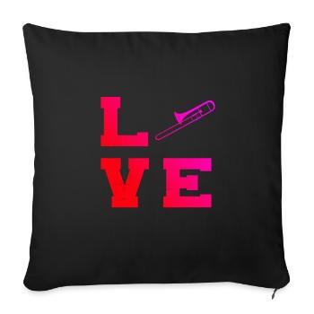 Blaskapelle Tenorposaune Damen Posaunistin - Sofakissenbezug 45 x 45 cm - Schwarz - Vorne