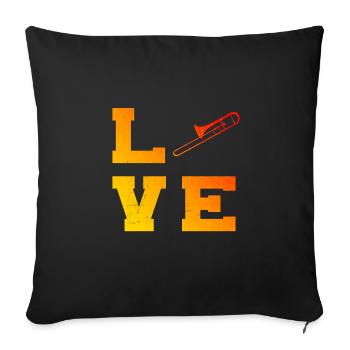 Tenorposaune Blaskapelle Damen Posaunisten - Sofakissenbezug 45 x 45 cm - Schwarz - Vorne