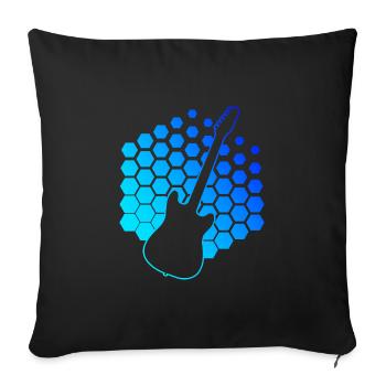Guitare Homme Guitariste Guitare Femmes Gitarris - Housse de coussin décorative 45 x 45 cm - noir - Devant