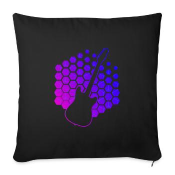 Guitariste Homme - Housse de coussin décorative 45 x 45 cm - noir - Devant
