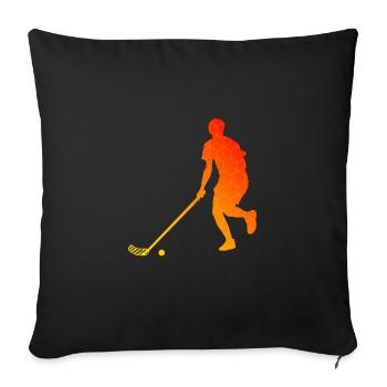 Women's Indoor Hockey Floorball Games Men - Sofa pillowcase 17,3'' x 17,3'' (45 x 45 cm) - black - Front