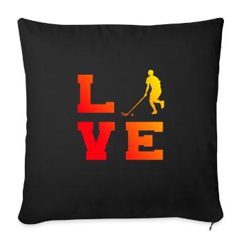 Innebandy Floorball Hommes Salibandy Femmes - Housse de coussin décorative 45 x 45 cm - noir - Devant