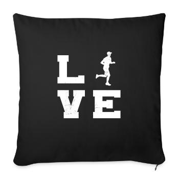 Marathon Runner Marathon De Course Hommes - Housse de coussin décorative 45 x 45 cm - noir - Devant