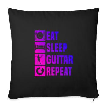Guitare Femme Egitarre Guitare Acoustique Homme - Housse de coussin décorative 45 x 45 cm - noir - Devant