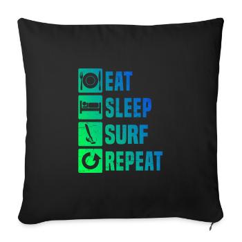 Windsurfing Ladies Surfer Surfing Windsurfer - Sofa pillowcase 17,3'' x 17,3'' (45 x 45 cm) - black - Front