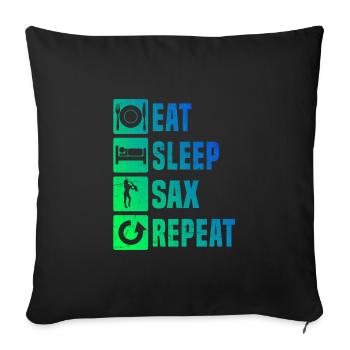 Saxophoniste Saxophone Femmes Saxophoniste Hommes - Housse de coussin décorative 45 x 45 cm - noir - Devant