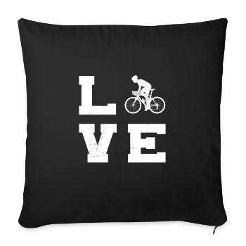 Men's Road Cycling Road Cyclist Road Bike - Sofa pillowcase 17,3'' x 17,3'' (45 x 45 cm) - black - Front