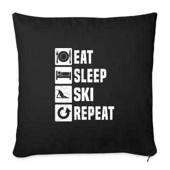 Sports d’hiver masculins Cascadeur Ski Skier - Housse de coussin décorative 45 x 45 cm - noir - Devant