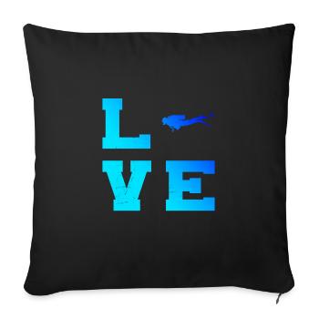 Scuba Diver Scuba Diving Dames - Housse de coussin décorative 45 x 45 cm - noir - Devant