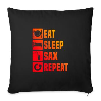 Saxophonist Men Saxophone Saxophone Saxophone Saxophone - Sofa pillowcase 17,3'' x 17,3'' (45 x 45 cm) - black - Front