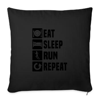 Running Cross Country Running Men's Jogging - Sofa pillowcase 17,3'' x 17,3'' (45 x 45 cm) - black - Front