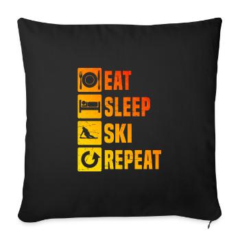 Femmes Skieur Freestyle Stunt Ski Hommes - Housse de coussin décorative 45 x 45 cm - noir - Devant