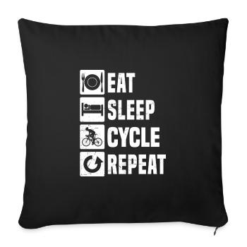 Road Cyclists Road Cycling Roadbike Road Bike - Sofa pillowcase 17,3'' x 17,3'' (45 x 45 cm) - black - Front