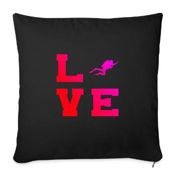 Scuba Tauchen Diving Scuba Taucher Scuba Diver - Sofakissenbezug 45 x 45 cm - Schwarz - Vorne